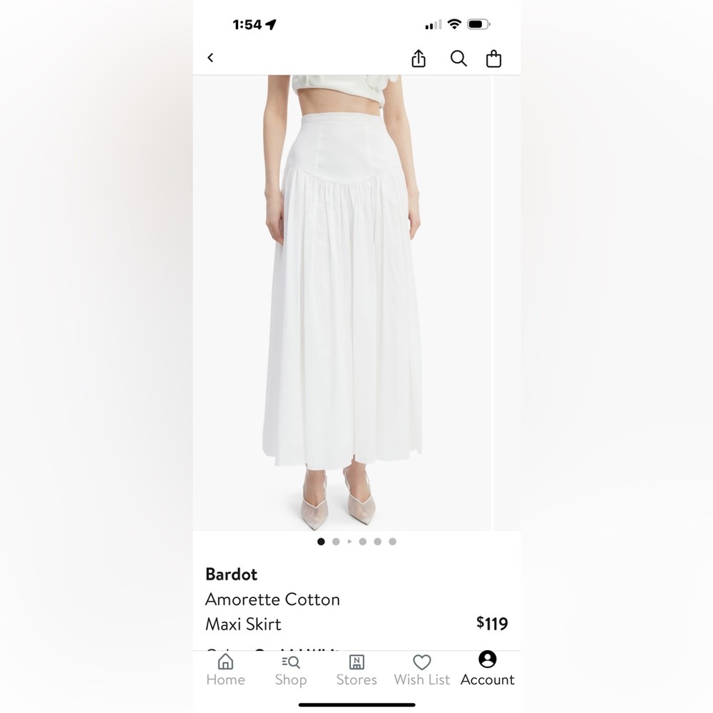 Bardot Amorette White Maxi Skirt